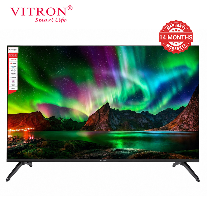 Vitron 50 Inch 2K Whale Smart TV Frameless LED Television with Bluetooth Netflix Youtube HTC50W Dual Voice Assistants 2026 New Model