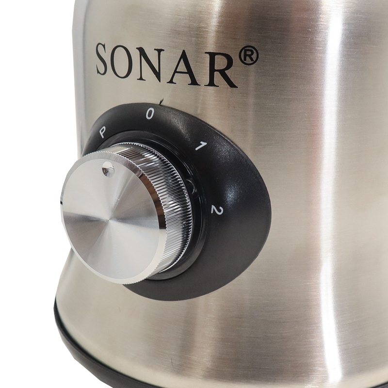 Sonar 1.8L Stainless Steel Blender 2 In 1 Countertop Blender Fruit Juicer 6 Blades with Grinding Cup Safety Inner-Lock NX-2/3