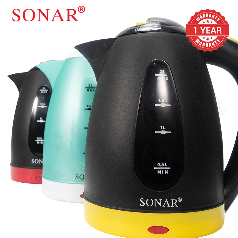Sonar 2L 1500W Electric Kettle Energy Efficiently Heater Jug Cordless Electric Kettle 1.25M Power Cord SR-P2