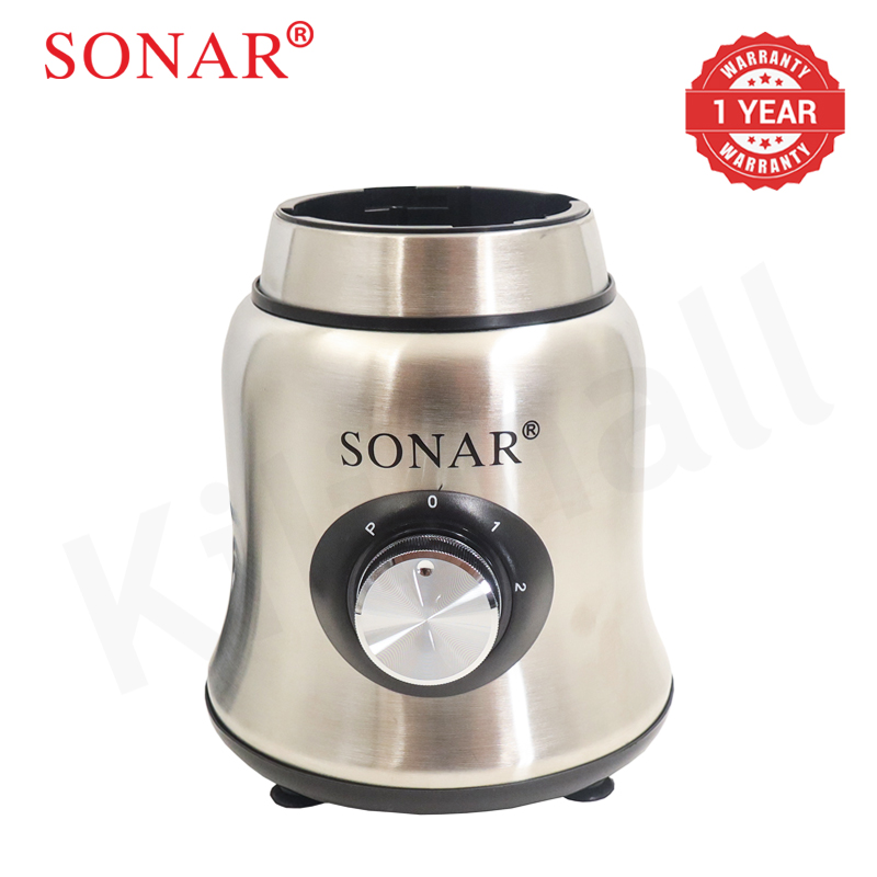 Sonar 1.8L Stainless Steel Blender 2 In 1 Countertop Blender Fruit Juicer 6 Blades with Grinding Cup Safety Inner-Lock NX-2/3