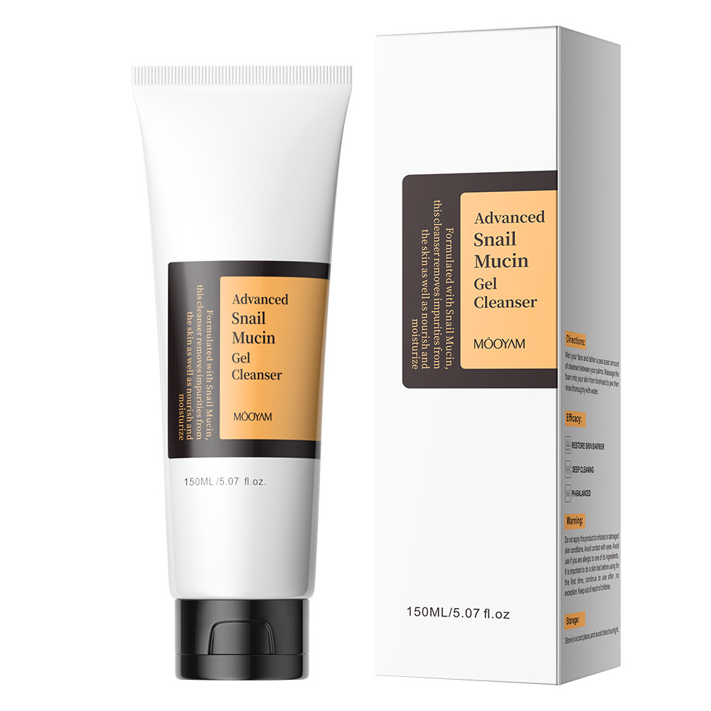 Advanced Snail Mucin Gel Cleanser 150ml Deep Cleaning Moisturizing Pore Face Wash Skin Care Skin Facial Cleanser Gel - MOOYAM