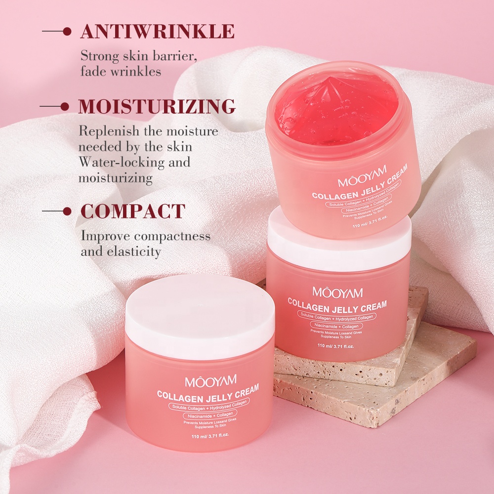 Mooyam Hydrolyzed Collagen Cream Glowing Lightening Face Cream Lotion Moisturizing Niacinamide Collagen Jelly Cream Pink Soluble Collagen Skin Revitalizer, Nourishing, Moisturizer, Lightening, Firming