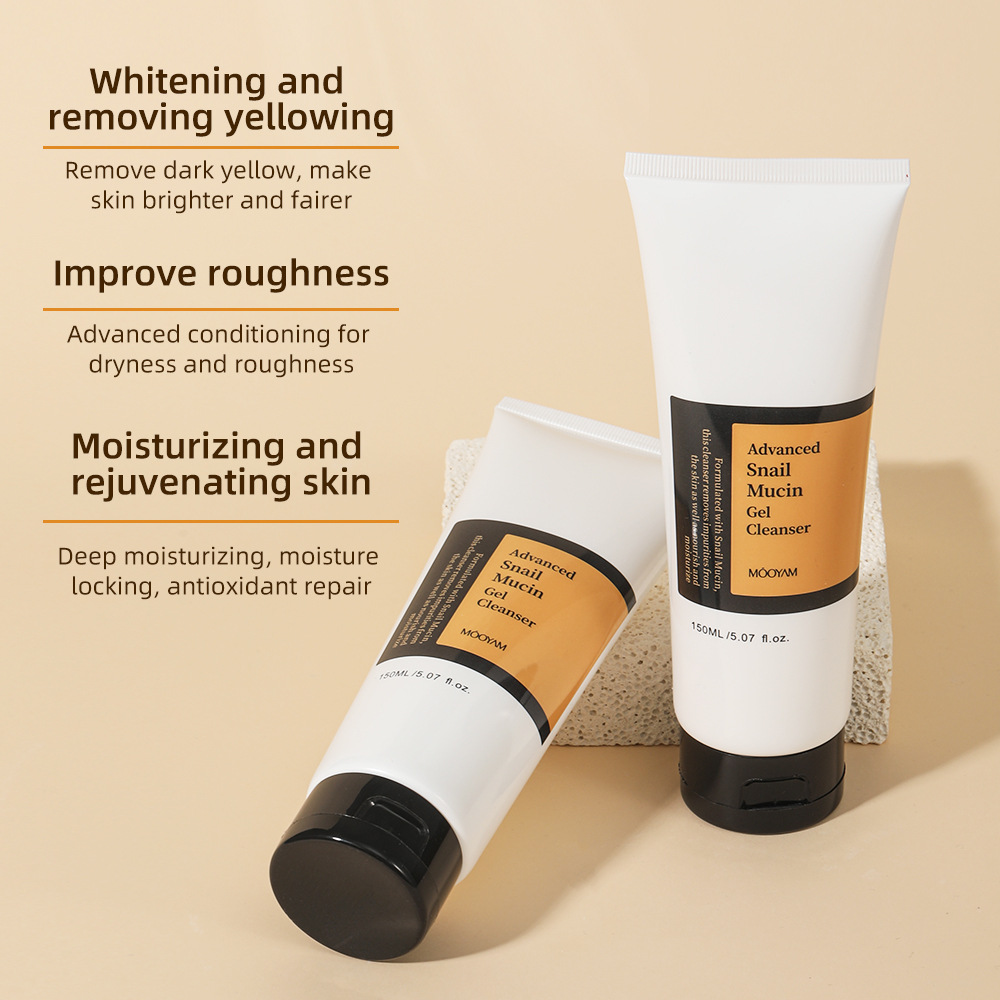 Advanced Snail Mucin Gel Cleanser 150ml Deep Cleaning Moisturizing Pore Face Wash Skin Care Skin Facial Cleanser Gel - MOOYAM