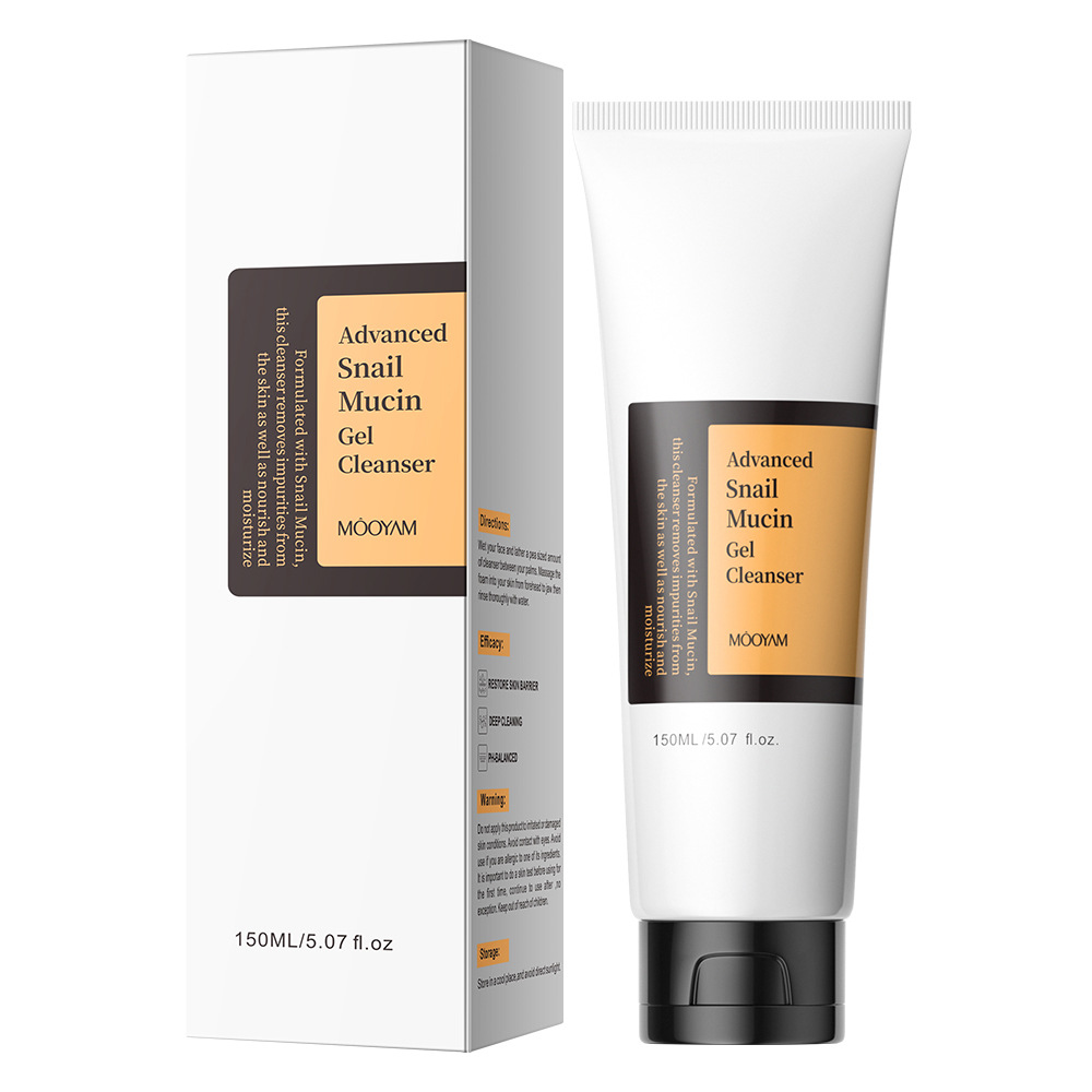 Advanced Snail Mucin Gel Cleanser 150ml Deep Cleaning Moisturizing Pore Face Wash Skin Care Skin Facial Cleanser Gel - MOOYAM