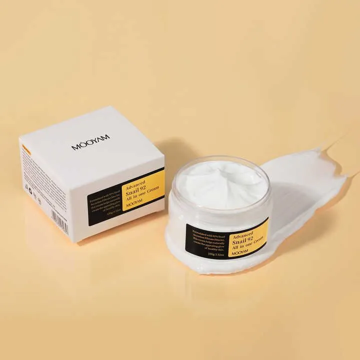 Advanced Snail 92 All In One Cream Moisturizing, Hydrating, Nourishing, Gentle Firming Skin Repair Snail Secretion Filtrate 92%, Wrinkle Improvement for Anti-aging & Nourishing Face cream - MOOYAM