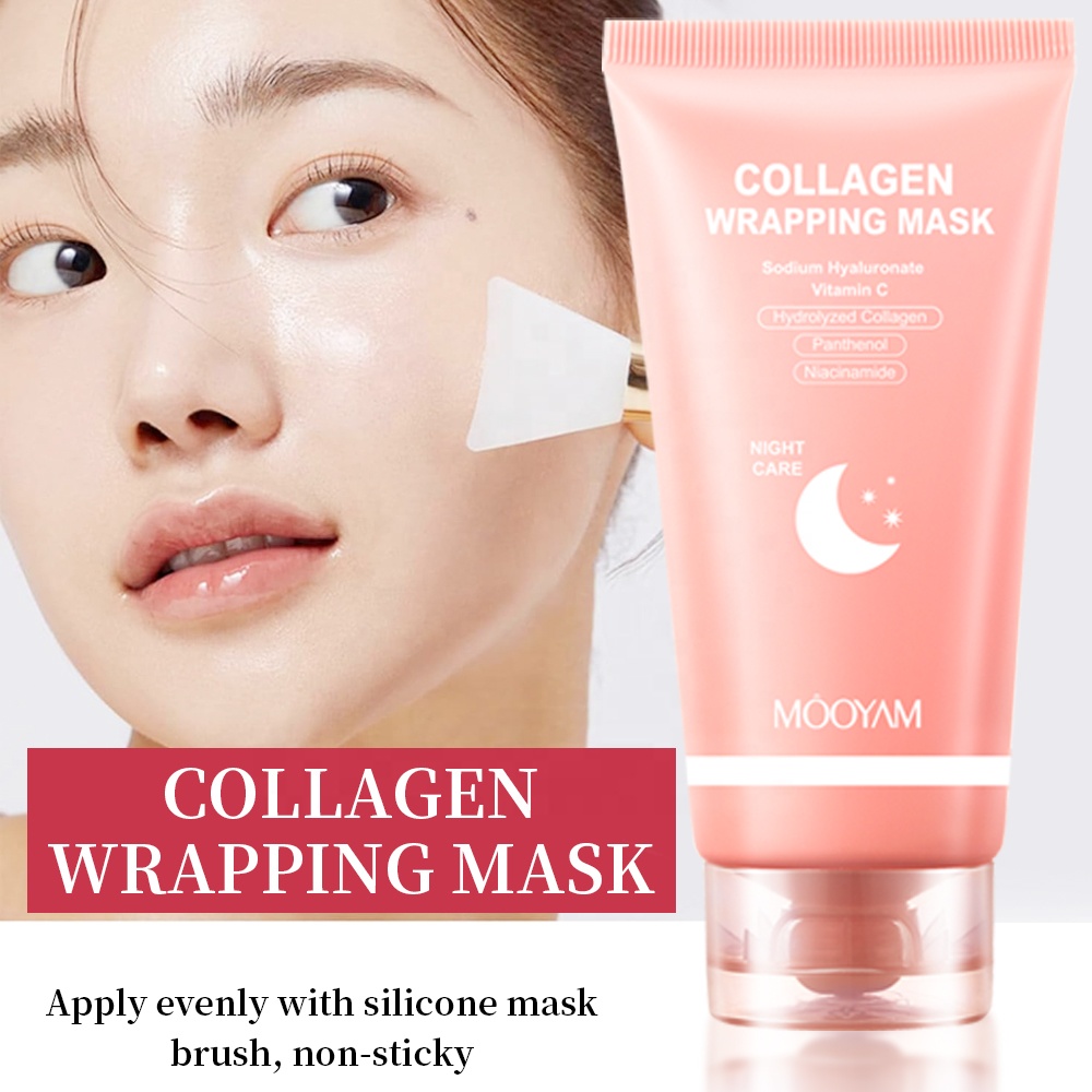 MOOYAM Collagen Wrapping Mask with Hydrolyzed Collagen Niacinamide Panthenol Vitamin C Sodium Hyaluronate, Peel Off Facial Mask, Face Skincare, Glowing Skin, Deep Repairing Hydrating Glass Moisturizer