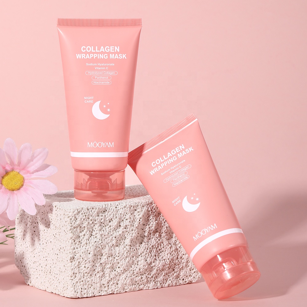MOOYAM Collagen Wrapping Mask with Hydrolyzed Collagen Niacinamide Panthenol Vitamin C Sodium Hyaluronate, Peel Off Facial Mask, Face Skincare, Glowing Skin, Deep Repairing Hydrating Glass Moisturizer
