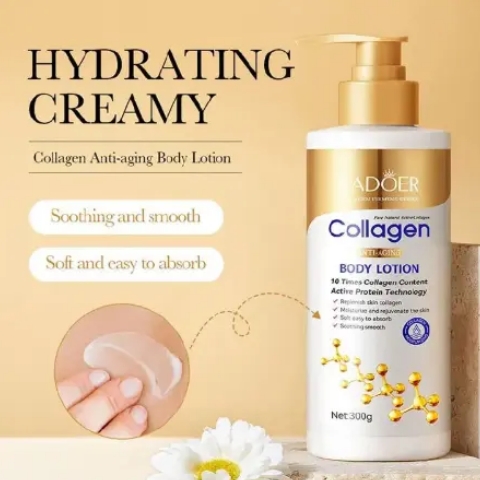 SADOER Collagen Body, Hand & Neck Lotion 10X More Youthful Skin! Say goodbye to wrinkles & dryness. Achieve smooth, firm, glowing skin with our best-selling anti-aging formula Moisturizing antiwrinkle