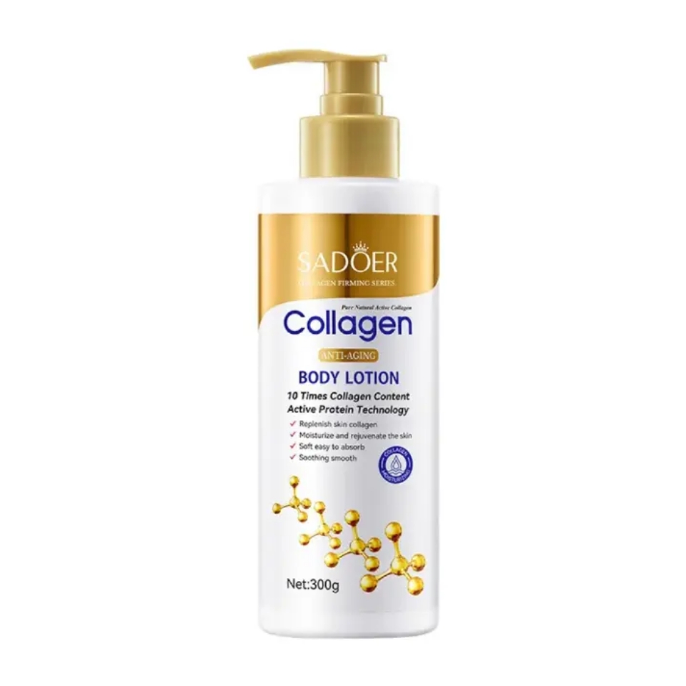 SADOER Collagen Body, Hand & Neck Lotion 10X More Youthful Skin! Say goodbye to wrinkles & dryness. Achieve smooth, firm, glowing skin with our best-selling anti-aging formula Moisturizing antiwrinkle