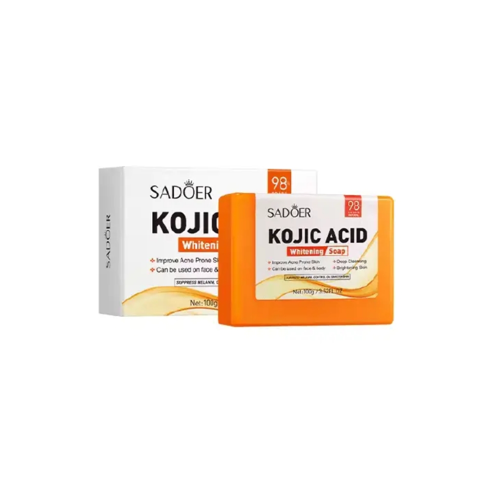 Sadoer 3 Pieces Soap, Sulfur Mite Removal Soap + Kojic Acid Soap + Turmeric Anti Acnes Soap Tumeric Soap, Eliminate Acne, Smoothen Skin, Shrink Pores, Gentle Cleansing