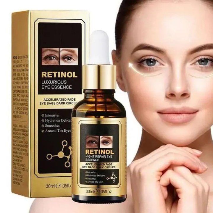 Retinol Eye Serum for Eye Bags Dark Circle Remover Anti-Puffiness Wrinkles Dark Eyebag Removal Serum Anti-Aging Moisturizing Brightening Lifting Face Serum 30ml - SADOER -
