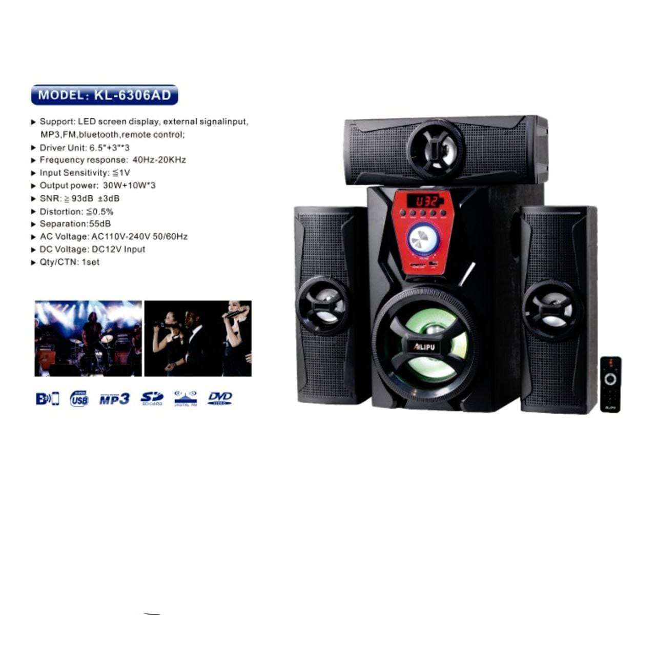 High Quality Heavy Bass Home Use Woofer - Multimedia Speaker System for Deep Bass, Bluetooth Audio, Music, Movies and Home Entertainment