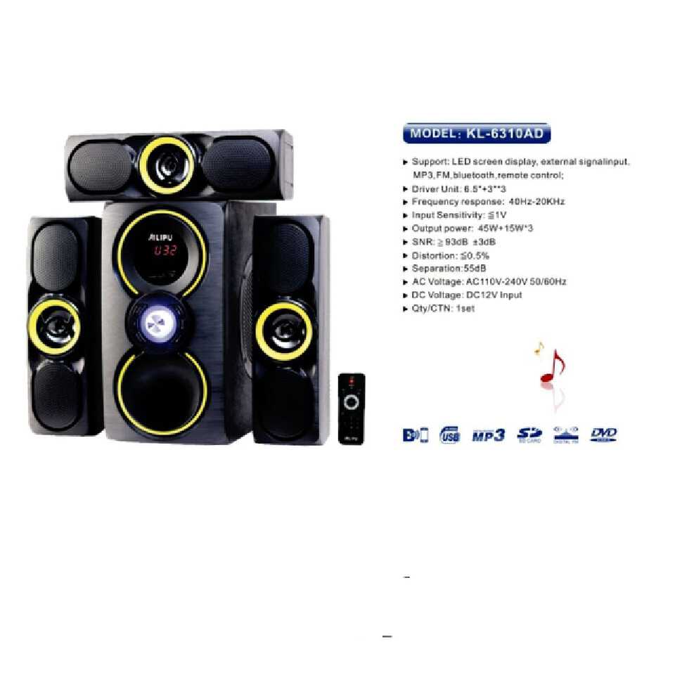 High Quality Heavy Bass Home Use Woofer - Multimedia Speaker System for Deep Bass, Bluetooth Audio, Music, Movies and Home Entertainment