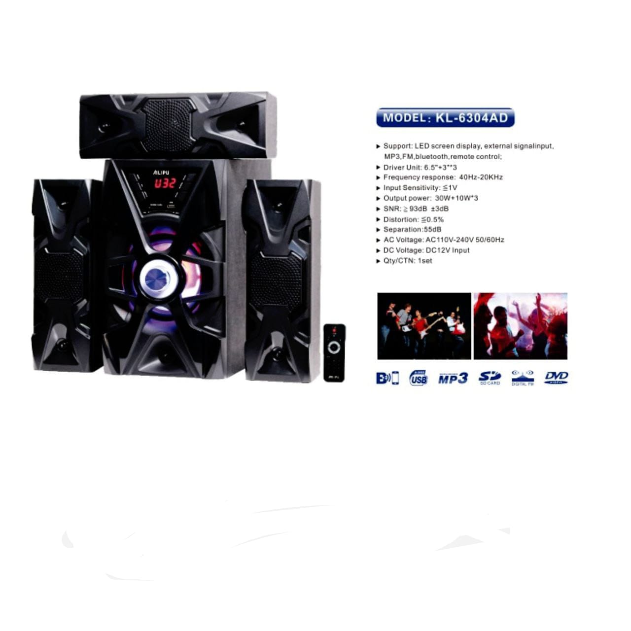 High Quality Heavy Bass Home Use Woofer - Multimedia Speaker System for Deep Bass, Bluetooth Audio, Music, Movies and Home Entertainment