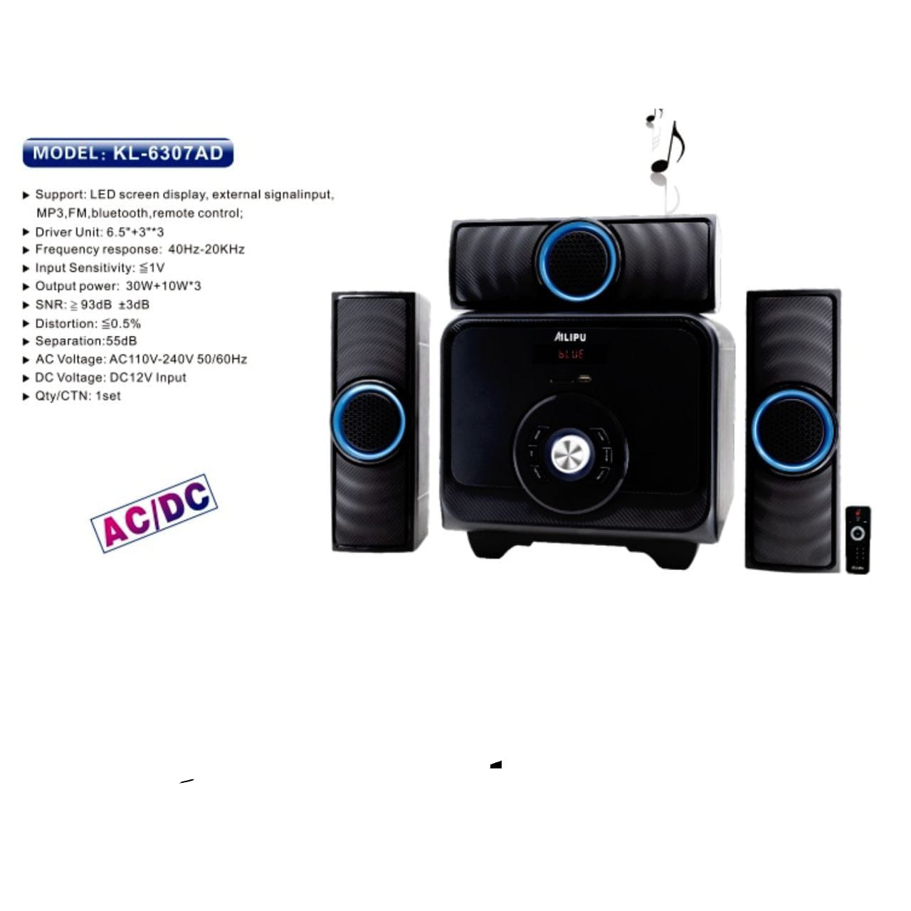 High Quality Heavy Bass Home Use Woofer - Multimedia Speaker System for Deep Bass, Bluetooth Audio, Music, Movies and Home Entertainment