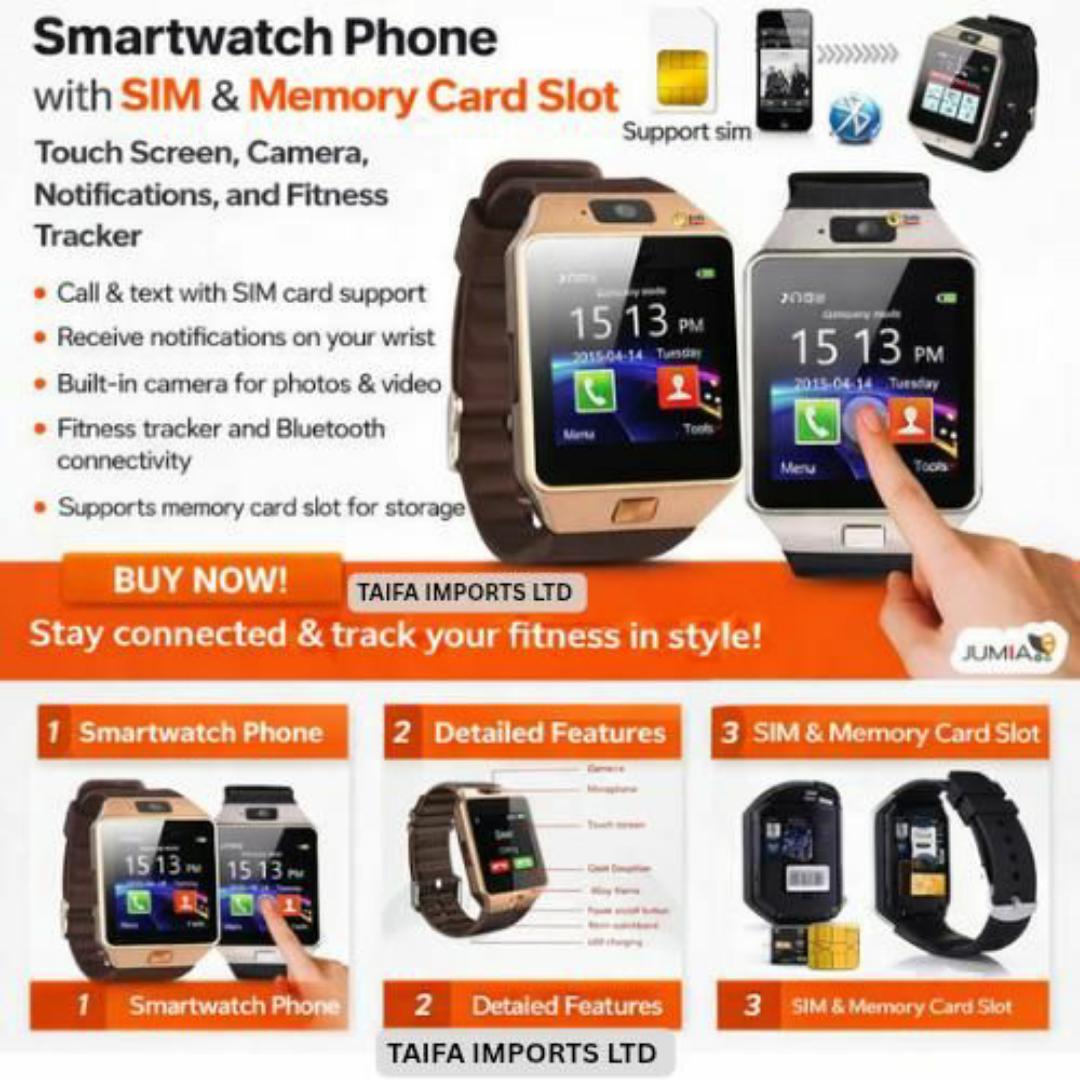 4G Smartwatch Phone - Call, SMS, Memory & SIM Card Slot, Camera, Health Monitor & Fitness Tracker - Men / Ladies