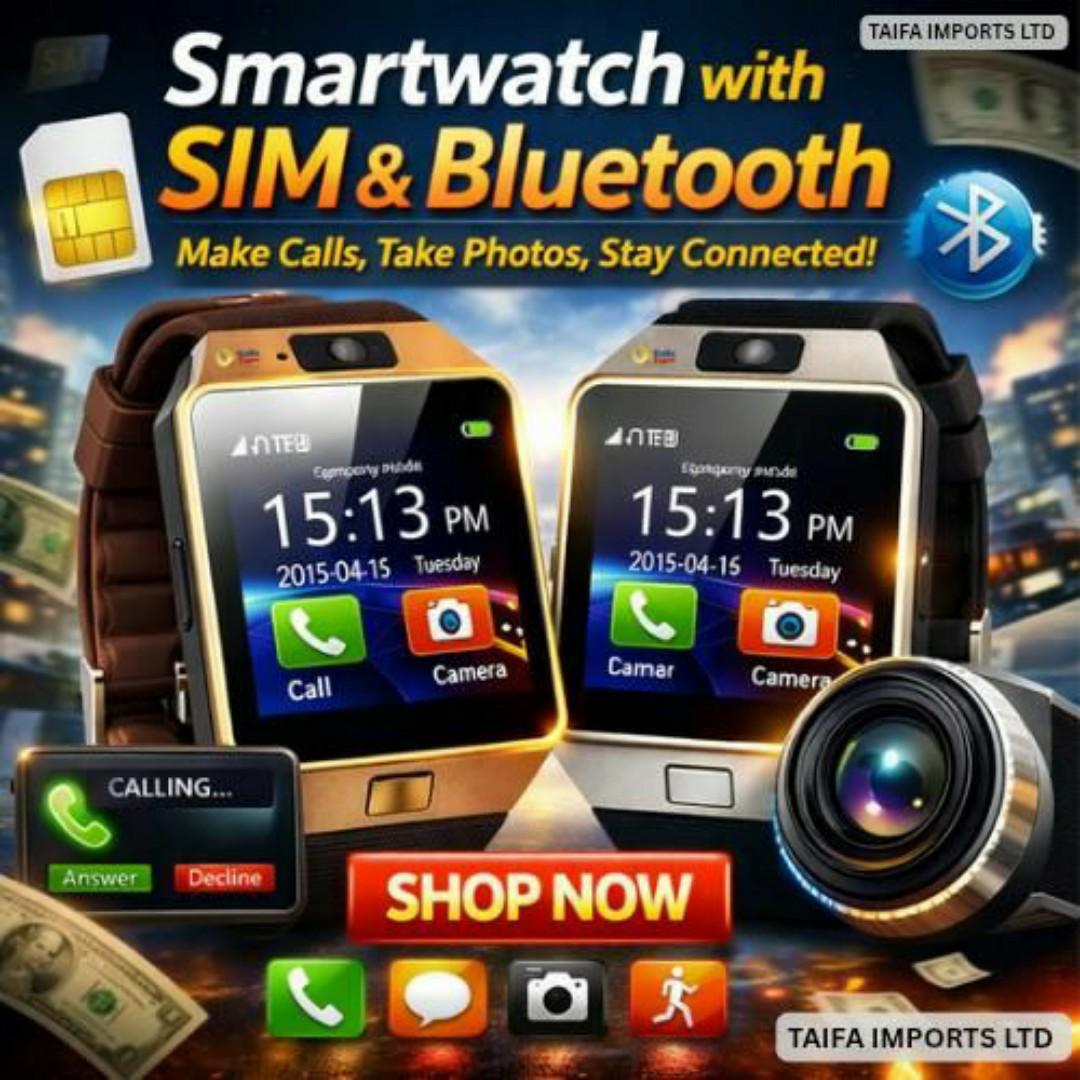 SmartFit™ Smartwatch Phone - SIM & Memory Card Slot, Heart Rate, Pedometer & Sleep Monitoring - Smart Sports Watches for Men / Ladies