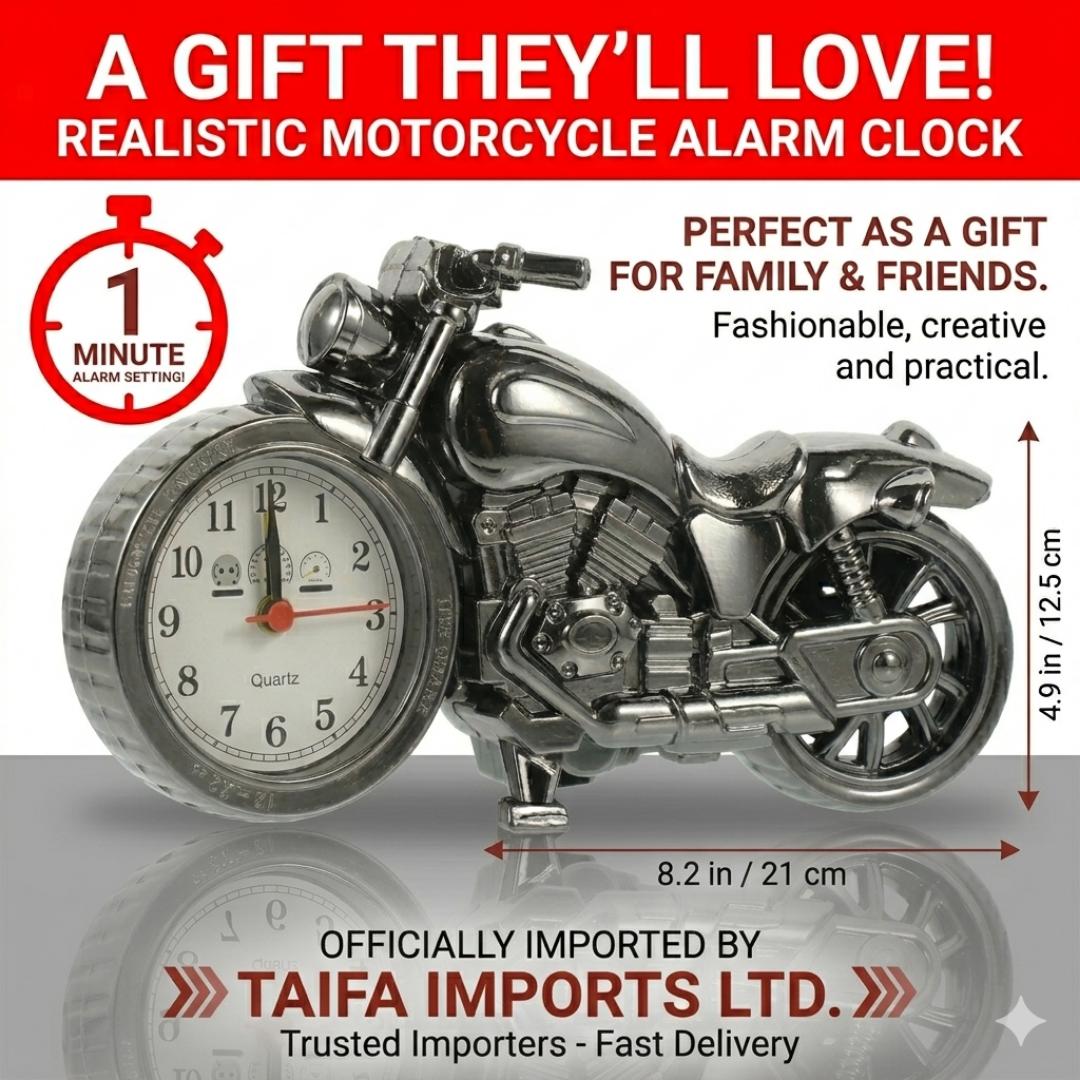 Vintage Motorbike Alarm Clock | Creative Motorcycle Table Clock & Desk Ornament Home Decor Gift