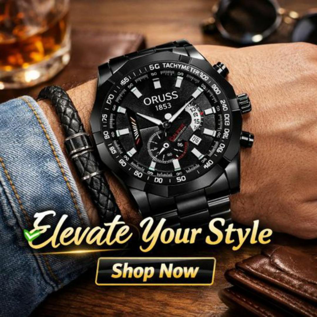 ORUSS Luxury Wrist Watch For Men – Men’s Quartz Mechanical Design Watches Man – FREE Elegant Gift Box & Bracelet Adjustment Tool