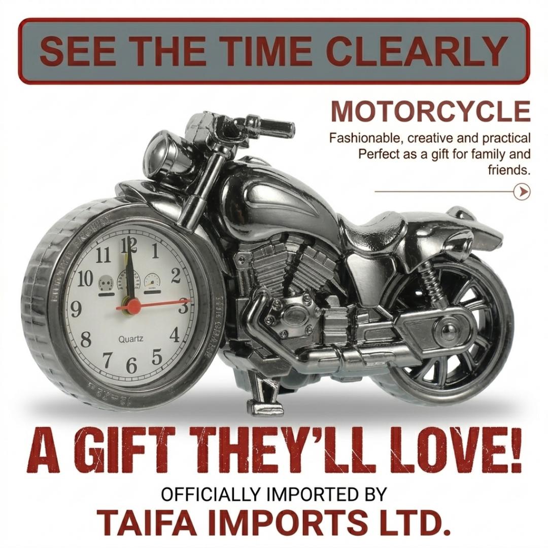 Vintage Motorbike Alarm Clock | Creative Motorcycle Table Clock & Desk Ornament Home Decor Gift