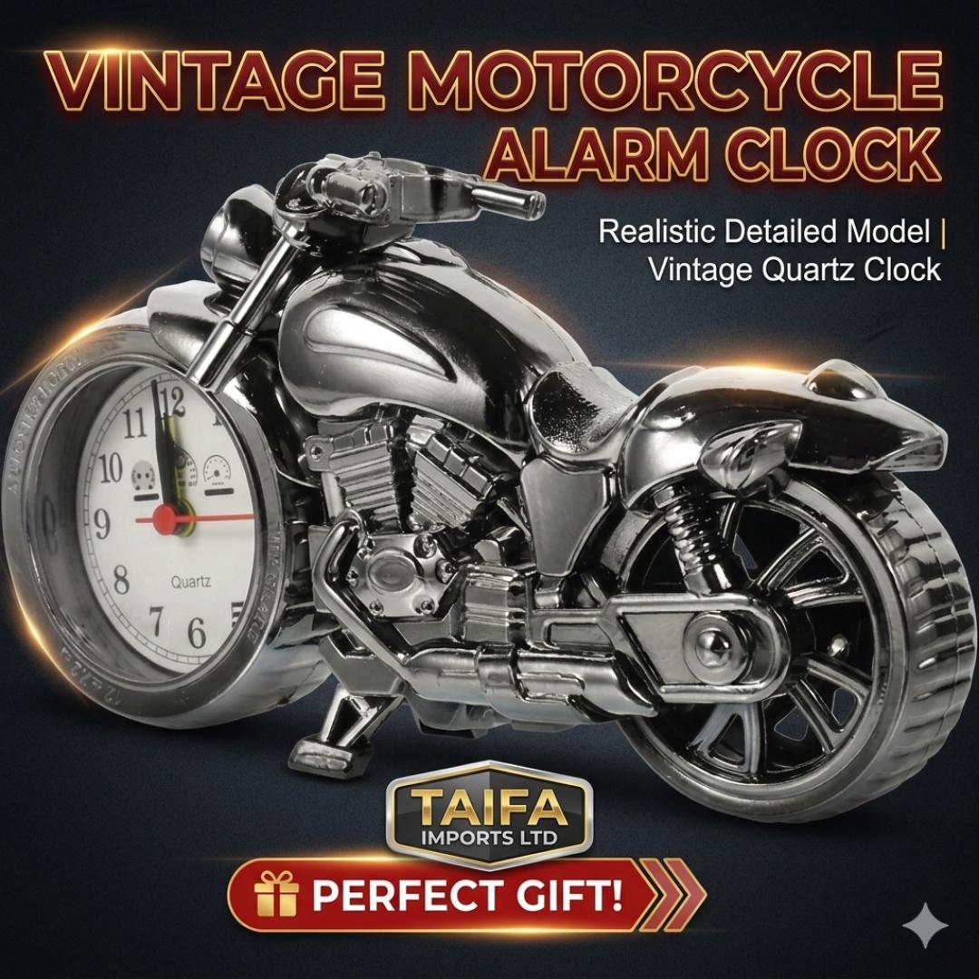 Vintage Motorbike Alarm Clock | Creative Motorcycle Table Clock & Desk Ornament Home Decor Gift