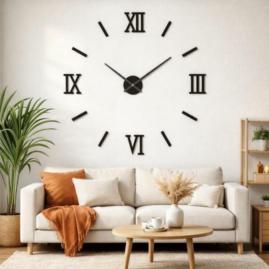Luxury Roman Numeral Wall Clock – Transform Your Bedroom & Living Room Instantly - Black