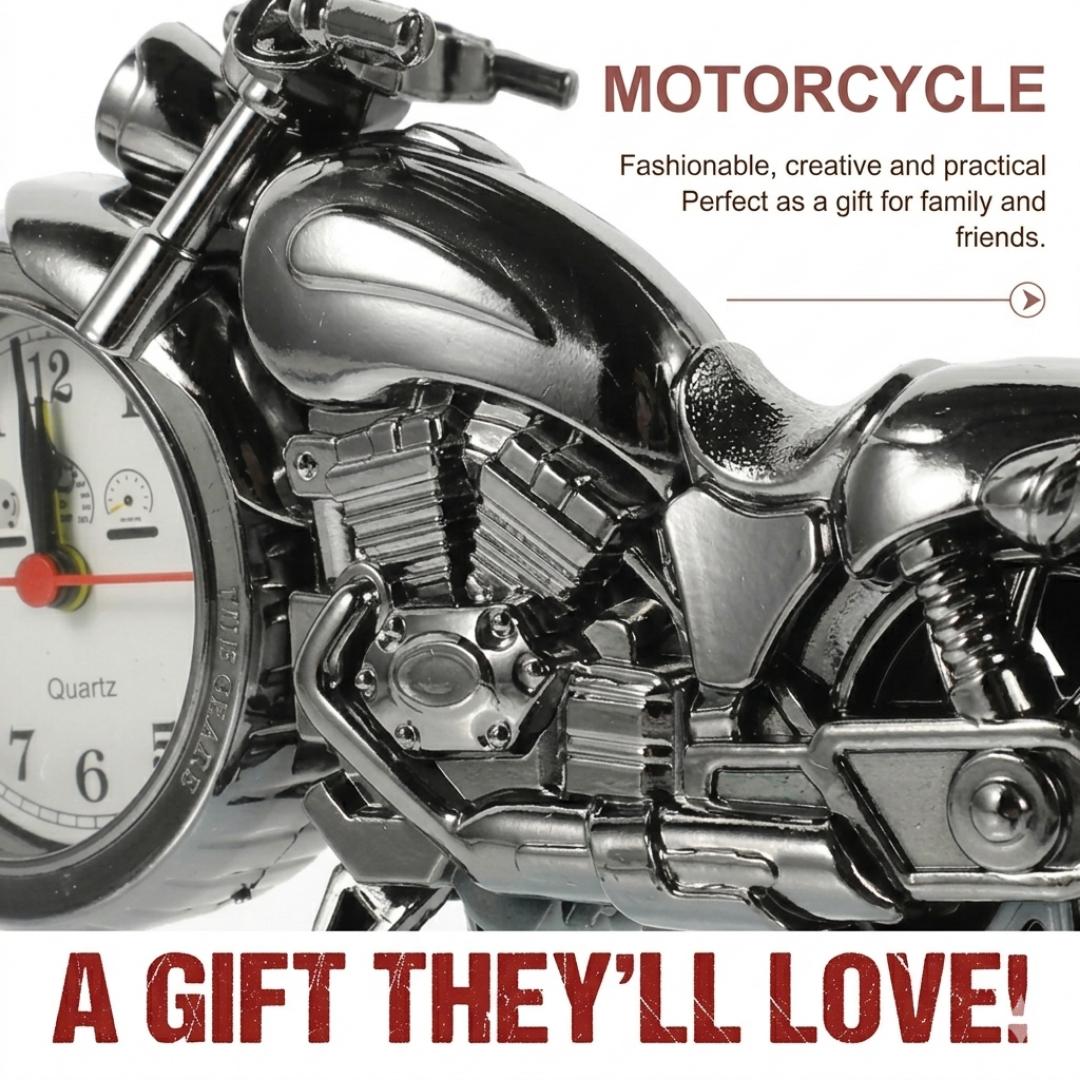 Vintage Motorbike Alarm Clock | Creative Motorcycle Table Clock & Desk Ornament Home Decor Gift