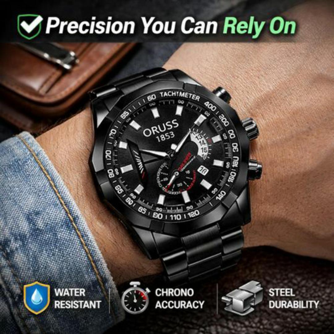 ORUSS Luxury Wrist Watch For Men – Men’s Quartz Mechanical Design Watches Man – FREE Elegant Gift Box & Bracelet Adjustment Tool