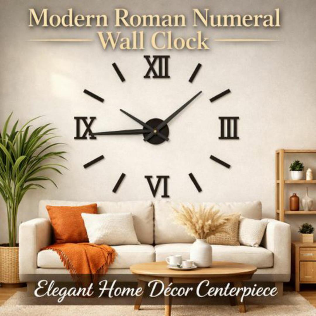 Luxury Roman Numeral Wall Clock – Transform Your Bedroom & Living Room Instantly - Black