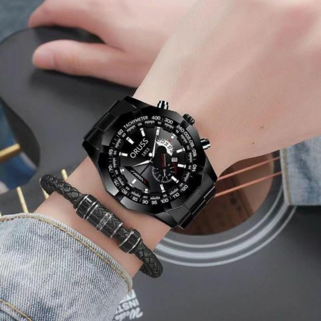ORUSS Luxury Wrist Watch For Men – Men’s Quartz Mechanical Design Watches Man – FREE Elegant Gift Box & Bracelet Adjustment Tool