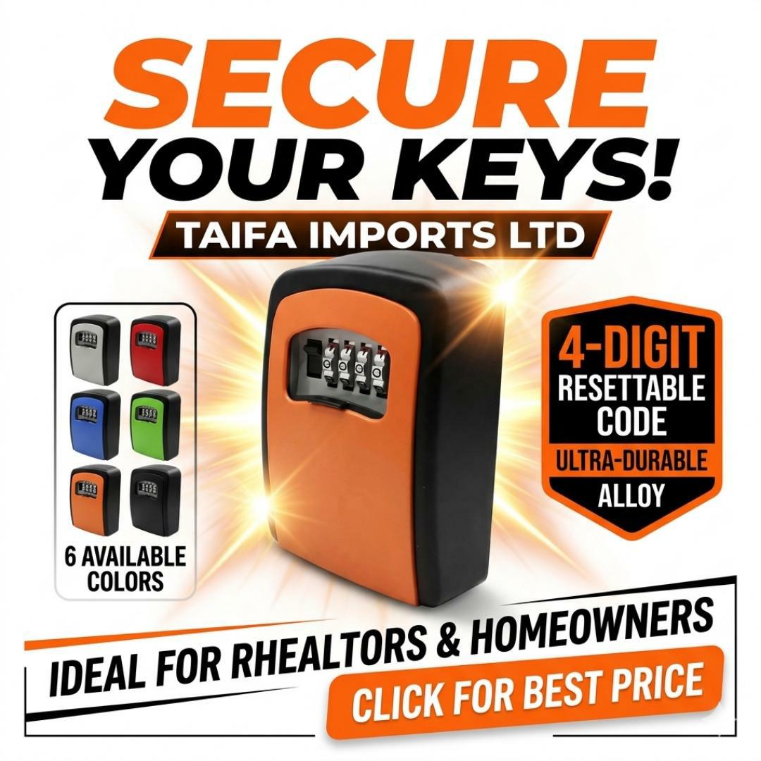 Anti Theft Waterproof Key Lock Box - 4 Digit Security Password Combination - Rustproof Portable / Outdoor Wall Mount Safe Lockbox