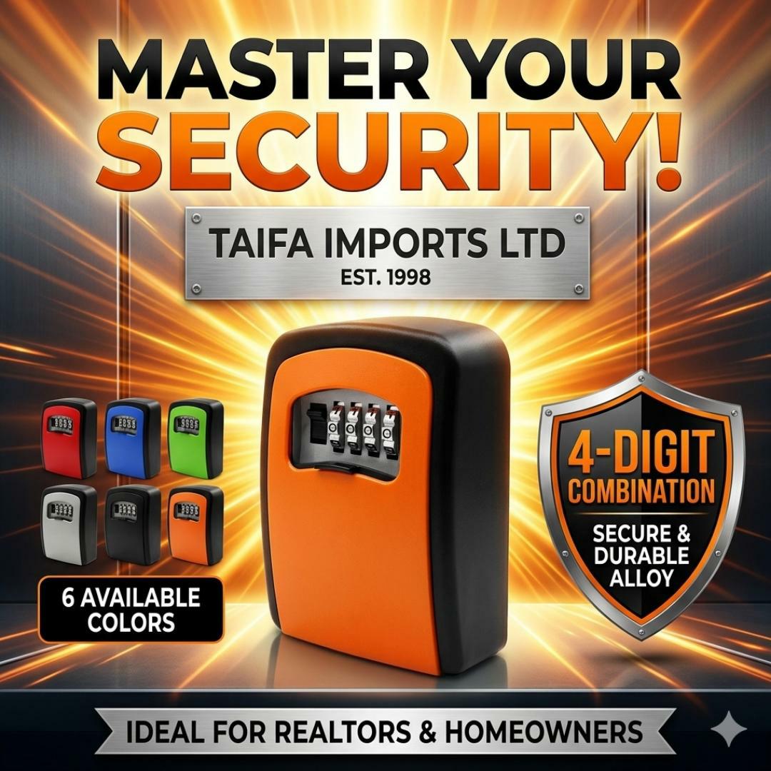 Anti Theft Waterproof Key Lock Box - 4 Digit Security Password Combination - Rustproof Portable / Outdoor Wall Mount Safe Lockbox