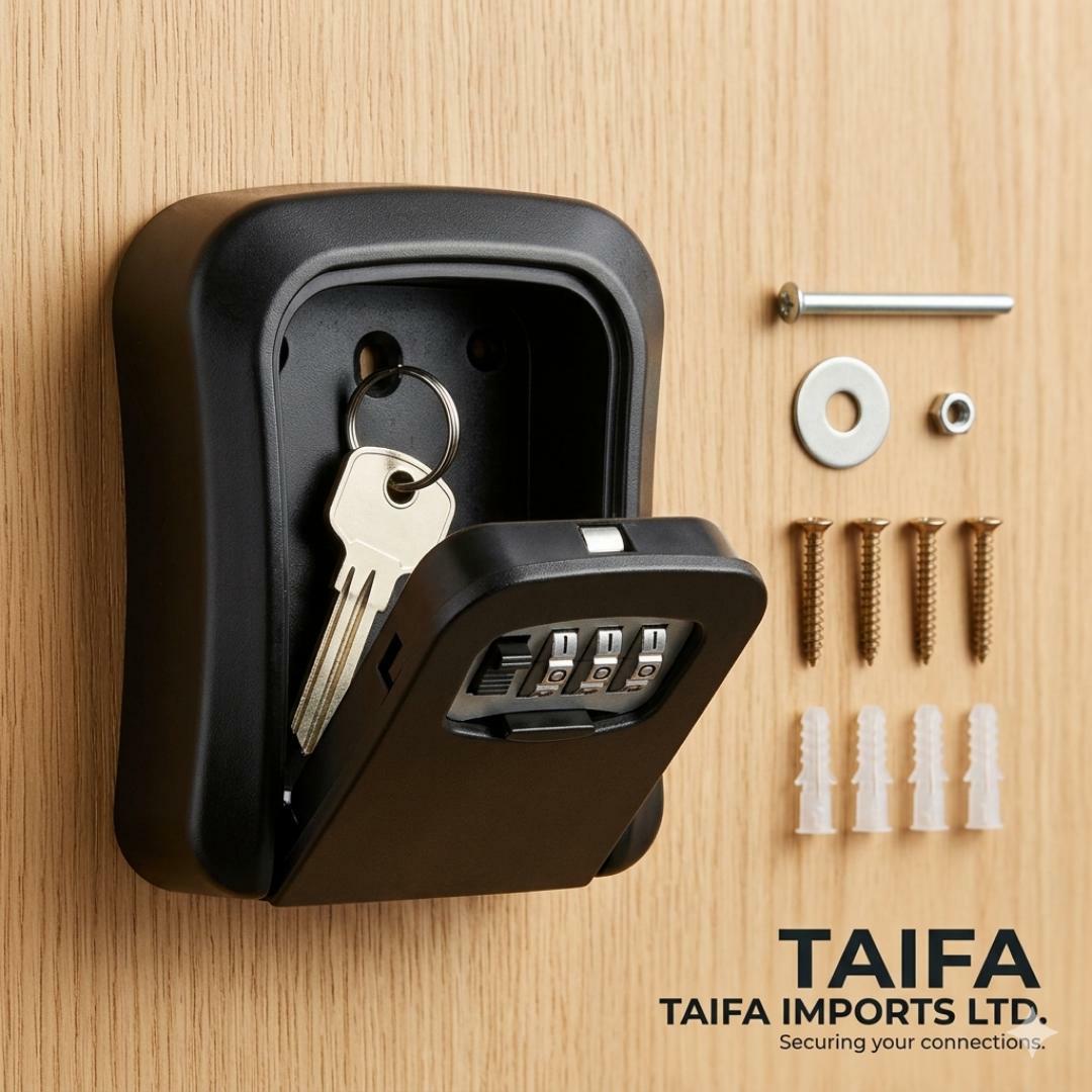Anti Theft Waterproof Key Lock Box - 4 Digit Security Password Combination - Rustproof Portable / Outdoor Wall Mount Safe Lockbox