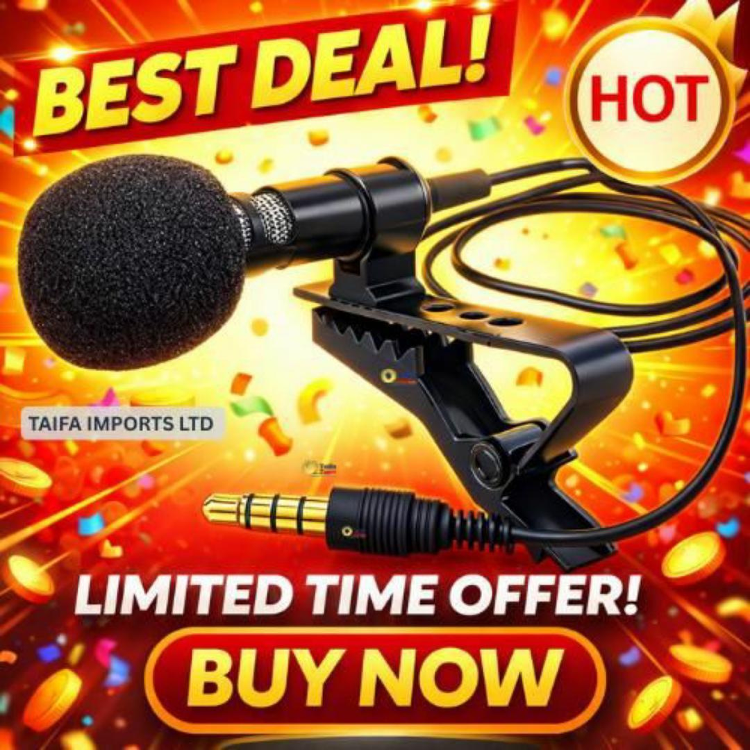 Premium Clip‑On Lavalier Microphone | Crystal‑Clear Sound for Smartphones, Cameras & Laptops | Noise‑Cancelling, Plug‑and‑Play, Fast Delivery