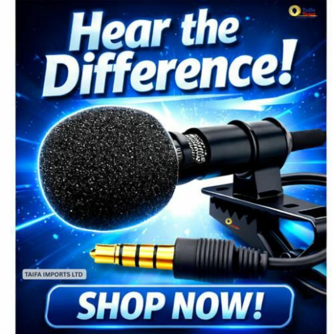 Premium Clip‑On Lavalier Microphone | Crystal‑Clear Sound for Smartphones, Cameras & Laptops | Noise‑Cancelling, Plug‑and‑Play, Fast Delivery