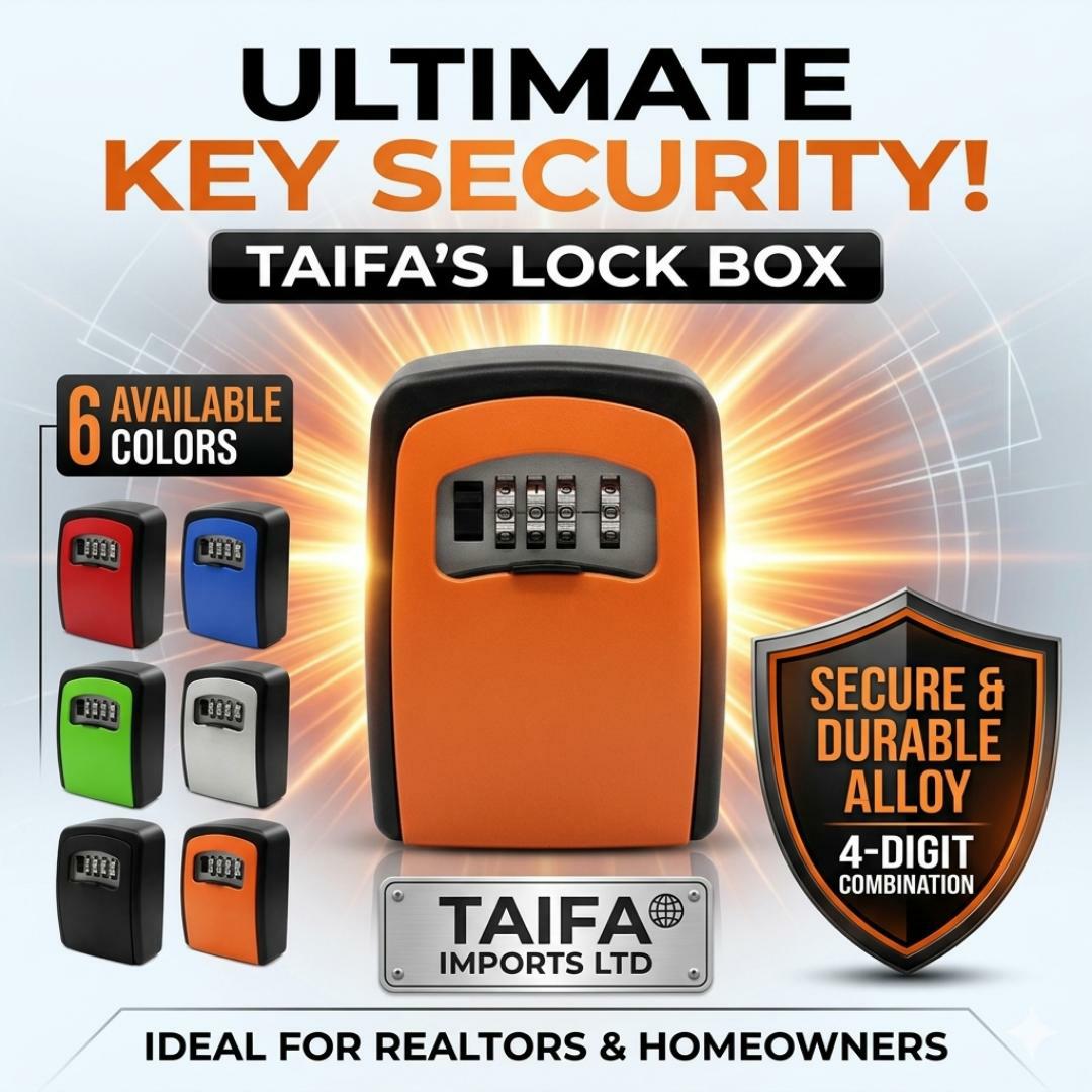 Anti Theft Waterproof Key Lock Box - 4 Digit Security Password Combination - Rustproof Portable / Outdoor Wall Mount Safe Lockbox