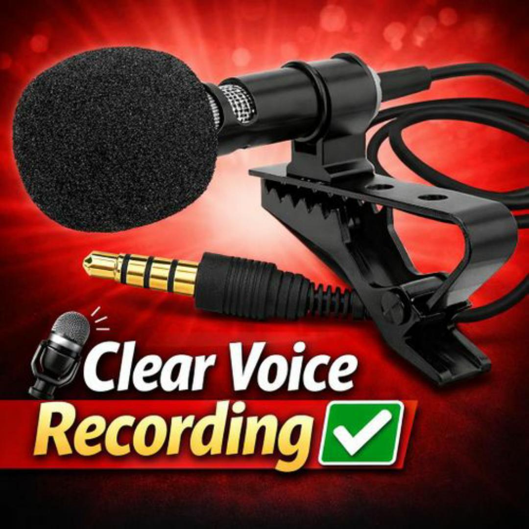 Premium Clip‑On Lavalier Microphone | Crystal‑Clear Sound for Smartphones, Cameras & Laptops | Noise‑Cancelling, Plug‑and‑Play, Fast Delivery