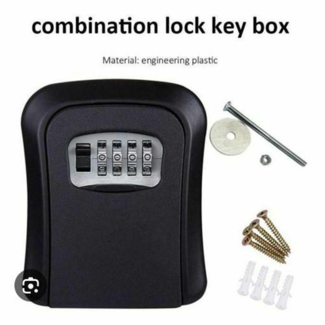 Anti Theft Waterproof Key Lock Box - 4 Digit Security Password Combination - Rustproof Portable / Outdoor Wall Mount Safe Lockbox