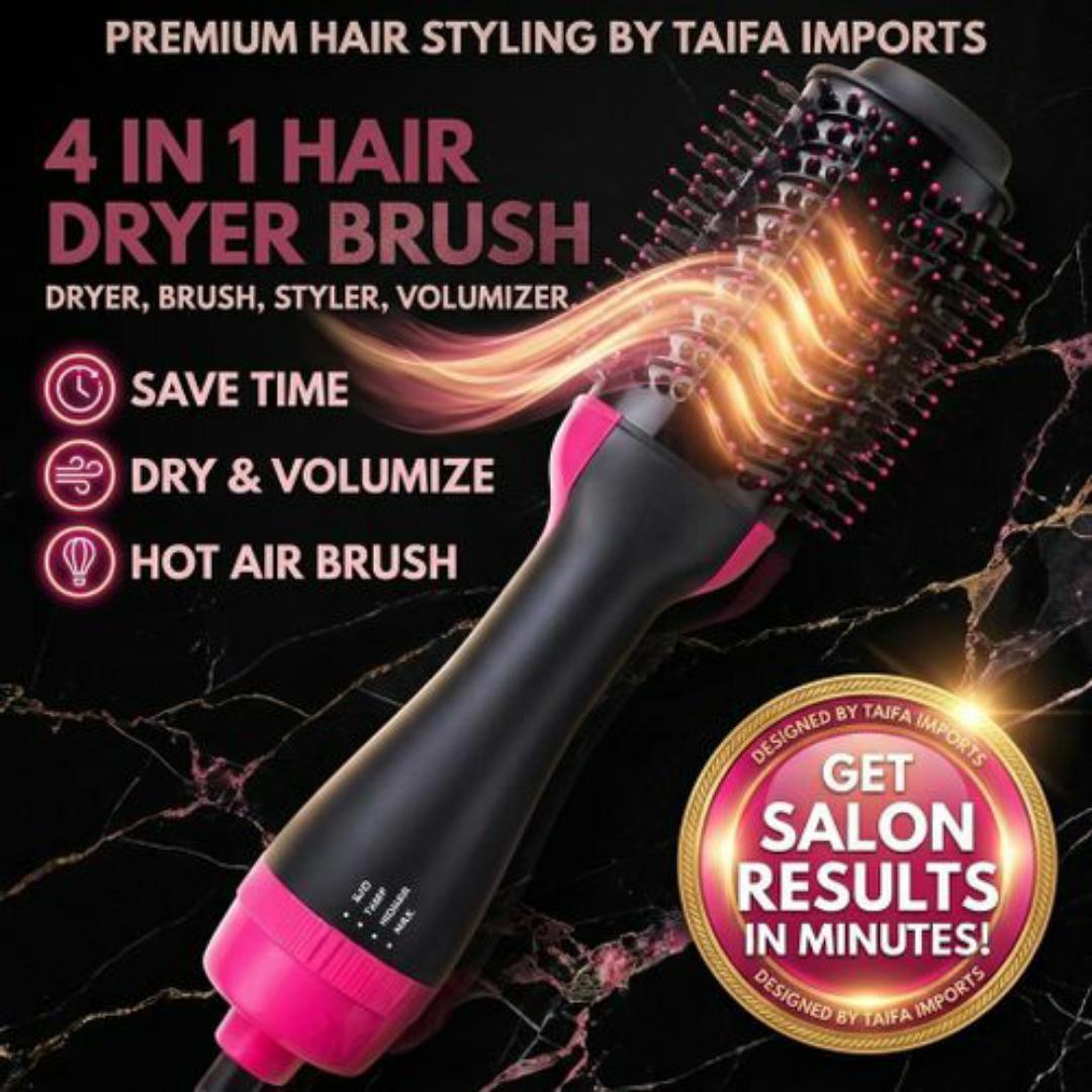 One Step Professional Hair Dryer Straightener Brush & Volumizer - Negative Ion Straightening Comb for Smooth, Frizz Free Hair