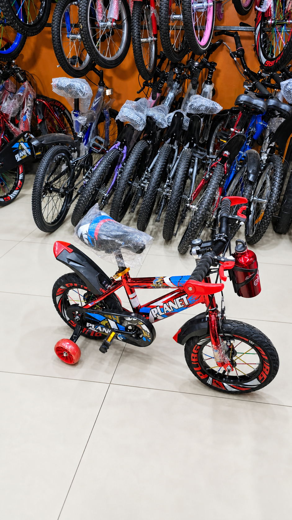 Planet Kids 12 Inch Bicycle with Training heels & Front Basket (Ages 2–4 Years) – Toddler Starter Bike