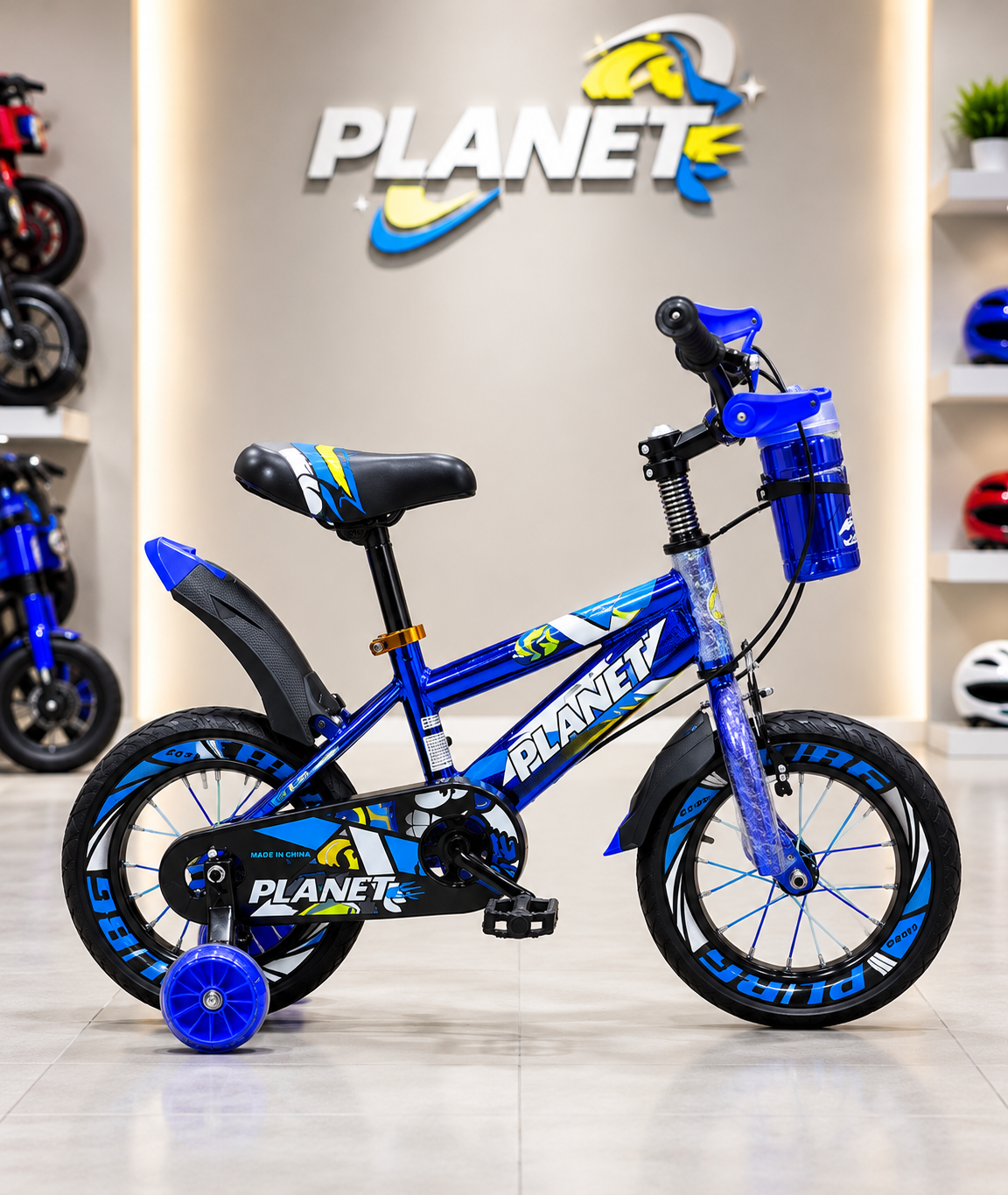 Planet Kids 12 Inch Bicycle with Training heels & Front Basket (Ages 2–4 Years) – Toddler Starter Bike