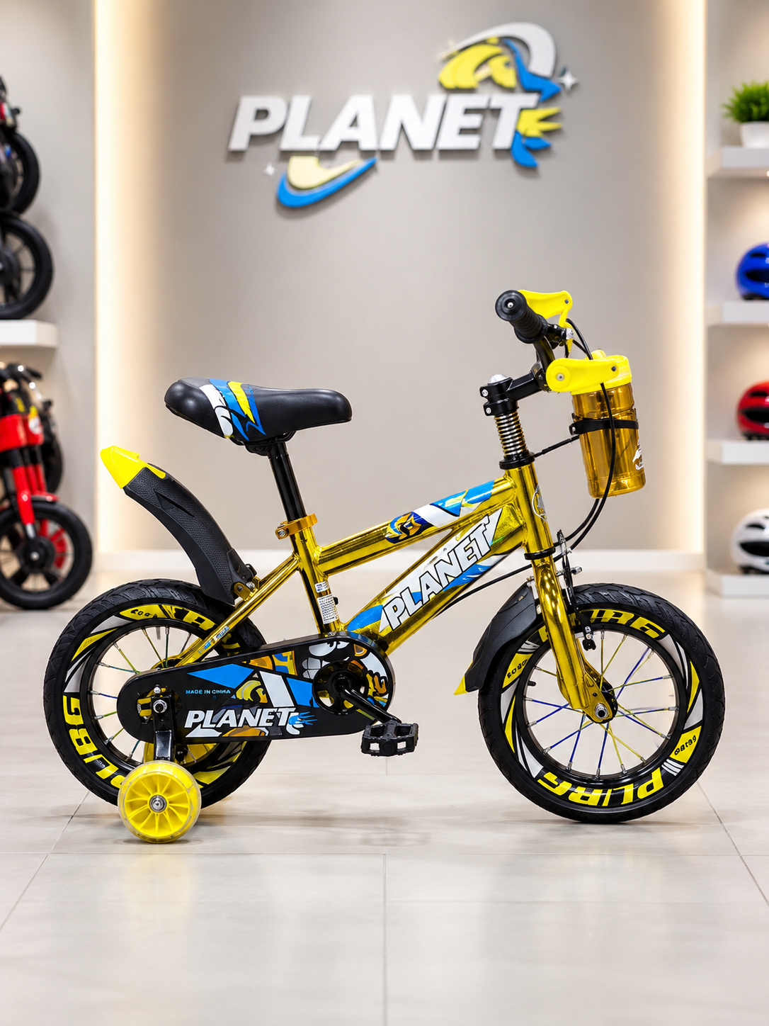 Planet Kids 12 Inch Bicycle with Training heels & Front Basket (Ages 2–4 Years) – Toddler Starter Bike