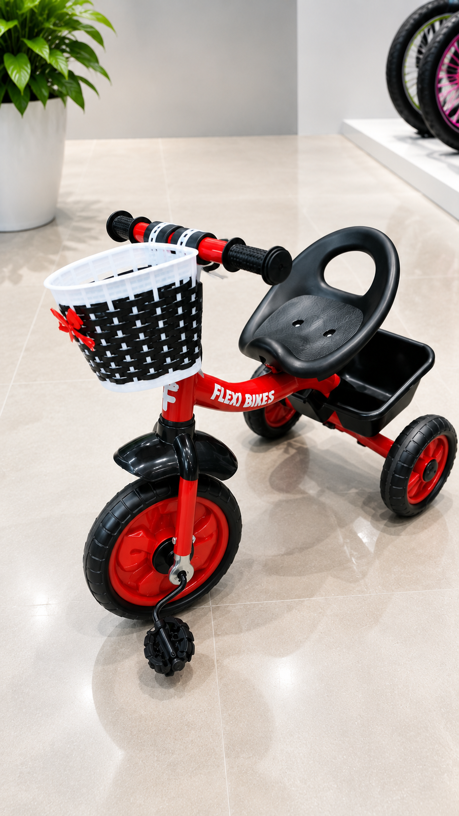 Kids Tricycle with Front Basket & Rear Storage Tray – Perfect for Toddlers 1-4Yrs