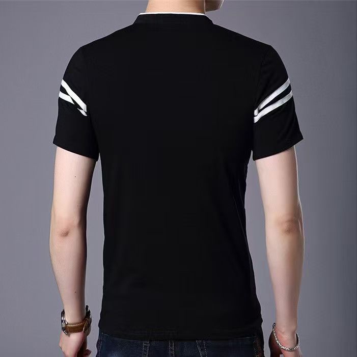Summer men's T-shirt fashion stand-up collar trend men's clothing Short sleeve casual t-shirt