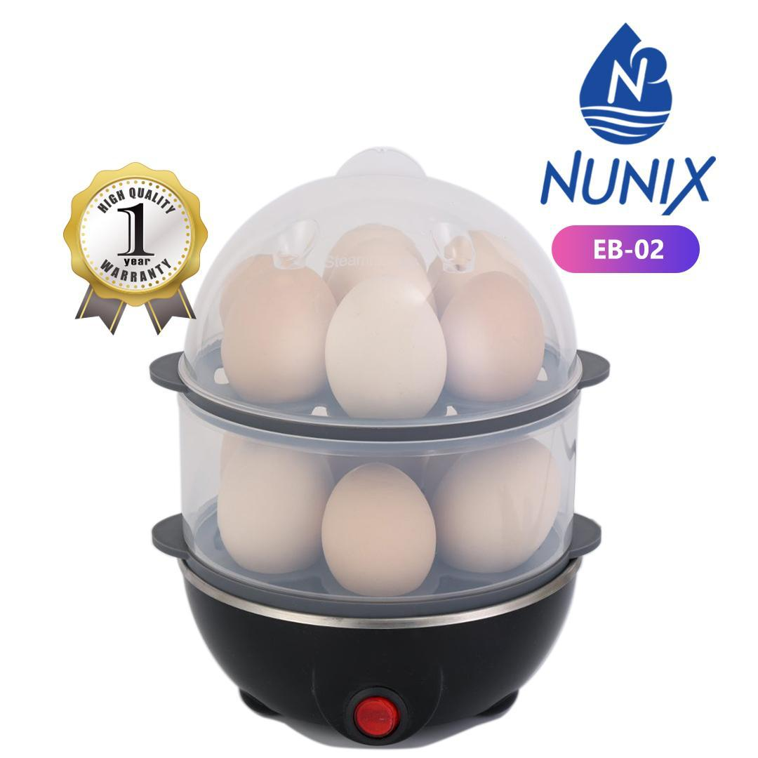 Nunix  Dual‑Layer Egg Cooker  Poacher, Adjustable Capacity 7 or 14 Eggs, 2‑in‑1 Steamer and Poacher, Interchangeable Single or Double Tier for Versatile Cooking Egg Boiler steamer