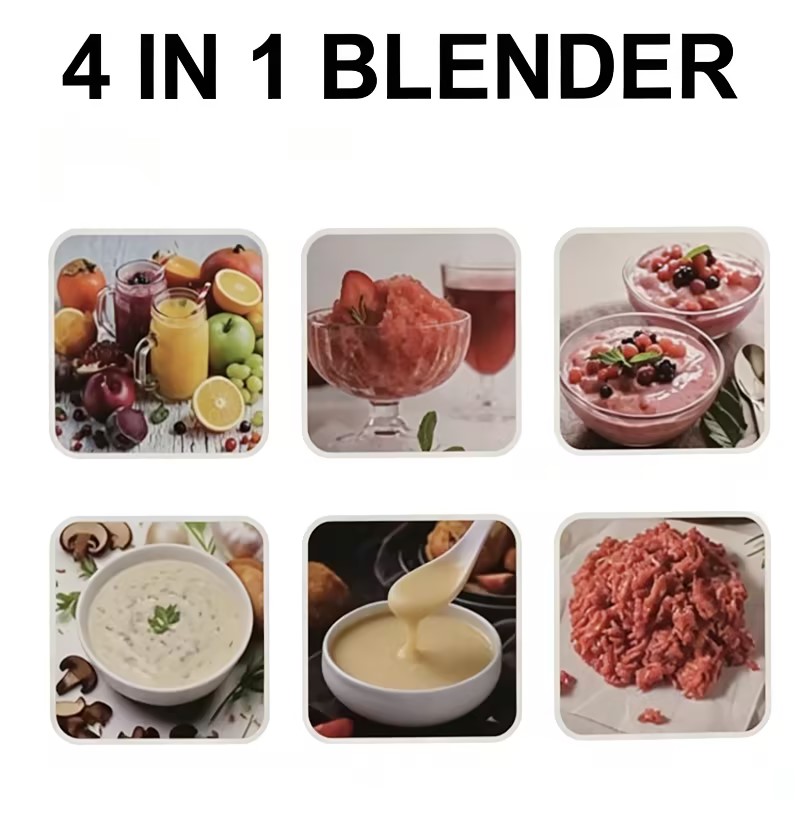 Nunix AK940 1.5L 4 IN 1 Blender Juicer Household Appliances With Grinder 【Hot】 Motor Stainless Steel