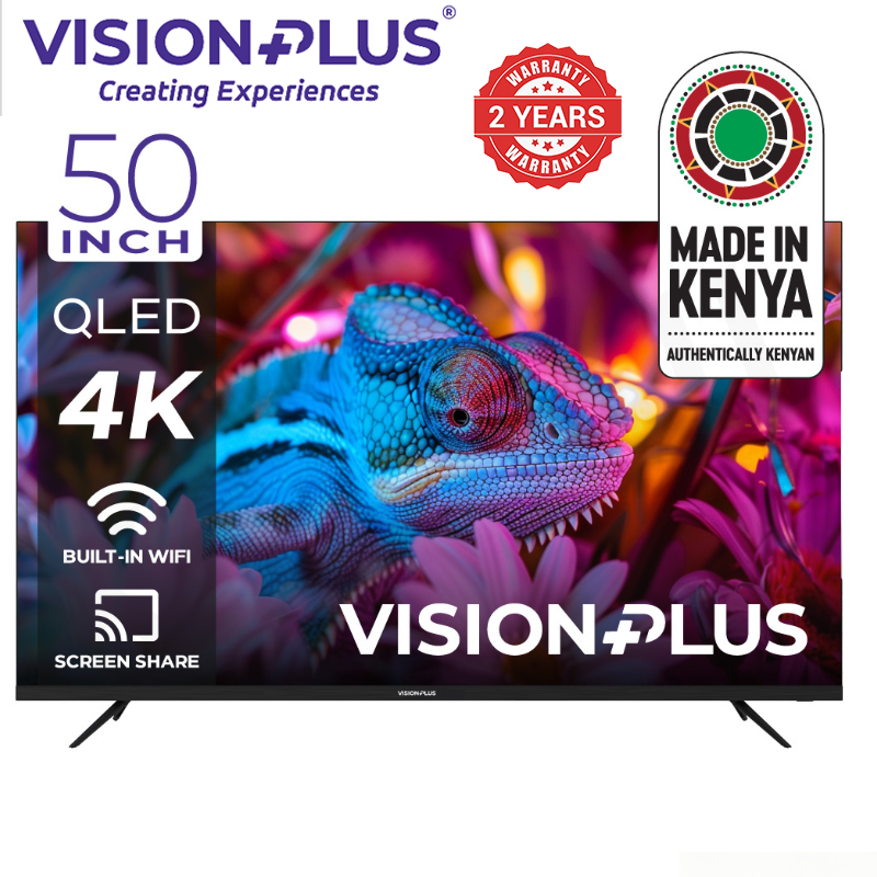 Vision Plus 50 Inch VP8850QV QLED 4K Smart TV  Vidaa OS Free Wall Mount Bluetooth Dolby Audio Two year Warranty