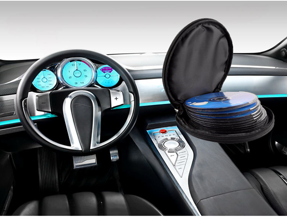 New Round Vehicle Auto Car CD Holder Bag Cover CD Disk Box Holder Storage Wallet for Car Home
