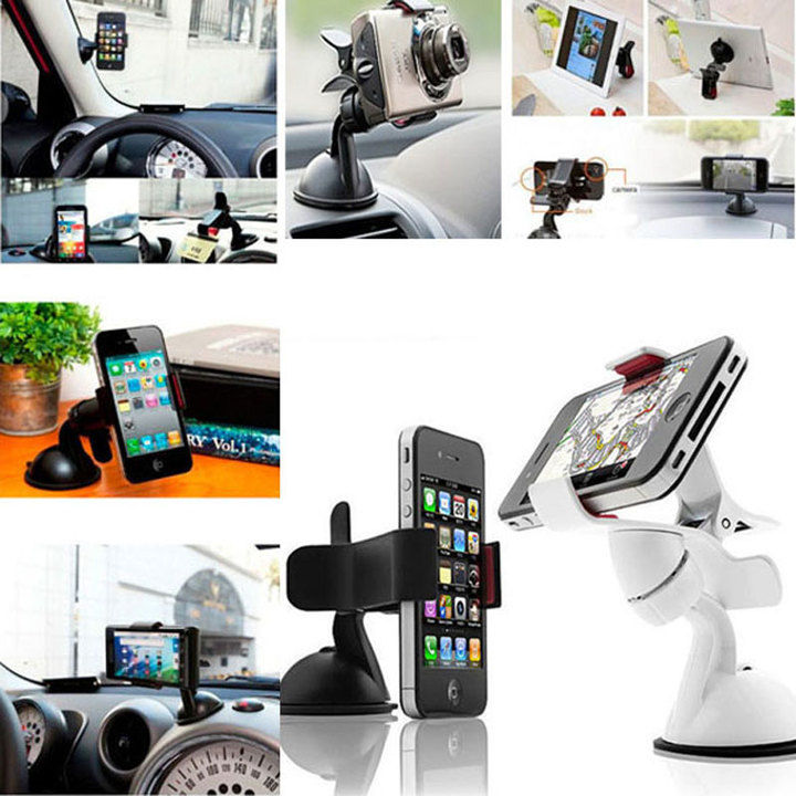 Universal Full 360Degree Rotation Car Holder Bracket Suction Cup Kit Holder For Phone/GPS