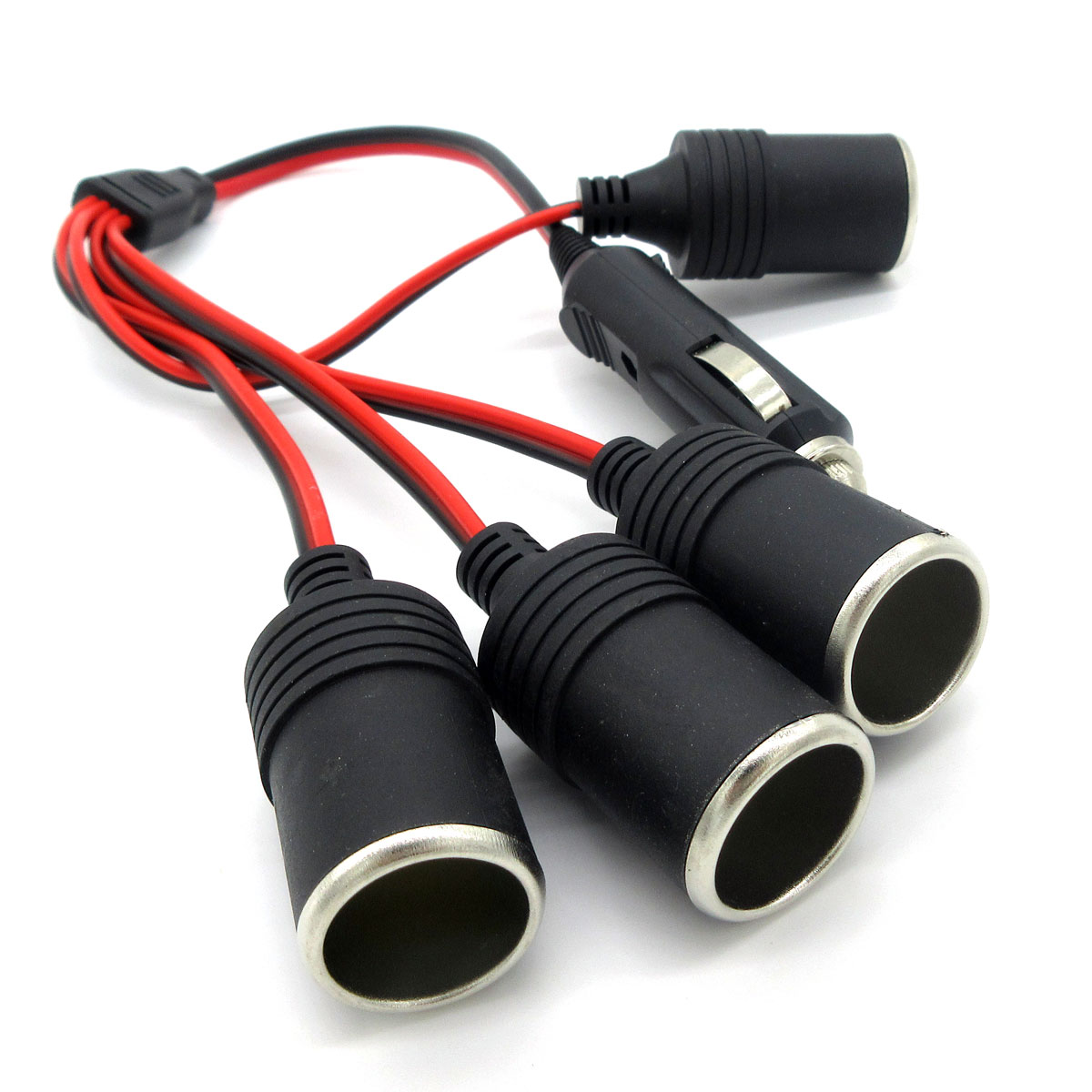 New 4 Ways Triple Car Cigaretter Lighter Splitter Female Socket Piug Power Adapter Connector